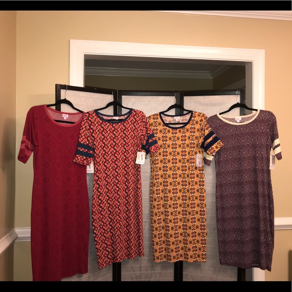 Lot of 4 NWT LuLaRoe Julia Dresses sizes M